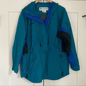 Columbia Teal Windbreaker, Large